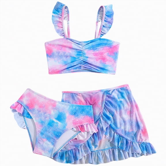 CAUYDY 3T 4T 5T Toddler Kids Girls 2 Piece Bikini Swimsuit 7T 8T 9T Children Girls Bathing Suit with Cover Ups 10T 11T 12T 13T 14T Teen Girls Summer Swimwear (Sizes 4-5 Years,H03-Pink)