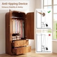 thumbnail image 3 of YDN Modern Arched Wardrobe Closet - 70" Wardrobe Closet Armoire with 2 Doors & Hanging Rod, Wooden Armoire Wardrobe Closet with Drawers Tall Armoires Storage Organizers for Bedroom,Elegant Finish, 3 of 9