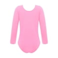 thumbnail image 2 of Nyeemya Girls Fleece Lined Bodysuit Long Sleeve Ballet Leotard Kids Dance Undergarment Thermal Pink 140, 2 of 7