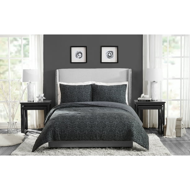 Better Homes & Gardens Damask Quilt Full/Queen, Gray