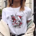 thumbnail image 5 of Camiseta de Reno de Navidad para mujer, ropa de talla grande, Camisetas estampadas blancas 2021, 5 of 5