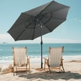 thumbnail image 2 of Costway 10 ft 3-tier Vented Patio Umbrella Large Market Table Umbrella Outdoor Sun Shade Gray, 2 of 10