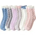 thumbnail image 5 of 5Pairs Warm & Cozy Gifts for Women, Fluffy Fuzzy Sock, Plush Sleeping Slipper Socks - Soft Warm Fabric, 5 of 6