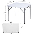 thumbnail image 2 of table Pliante Carrée de 34 Pouces, table de Cartes Pliante Commerciale en Plastique, avec Pieds de table Pliables, Convient à une Utilisation Intérieure et Extérieure dans les Cuisines Ou les Fêtes en Plein Air, Événements de Mariage, Blanc, table, 2 of 5