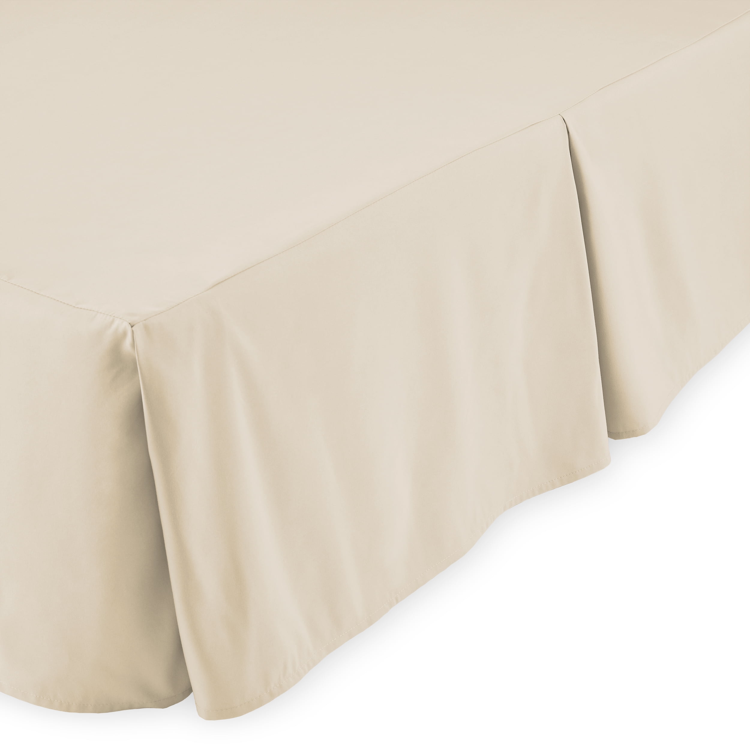 Bare Home Bed Skirt, Microfiber, Pleated, 15" Tailored Drop, Full, Sand