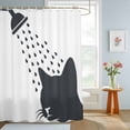 thumbnail image 2 of Bathroom Shower Curtain Funny Cat Waterproof Shower Curtains with Hooks, Cartoon Grey White Animal Shadow Bath Curtains Bathtub Curtain Home Decor 60x72in, 2 of 9