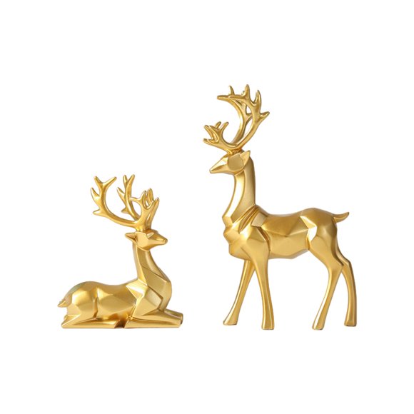 Estatuilla de Ciervo Toystoory hecha a mano 2 piezas decoración del hogar color oro