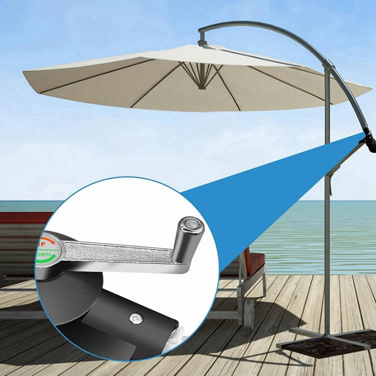 2X Cantilever Umbrella Parts, Patio Umbrella Holder Rocking Handle Adjustable Umbrella Stand Parts Patio Umbrella Parts
