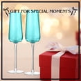 thumbnail image 7 of Artland Soho Optic 8.5 oz Champagne Flute, Set of 4 - Modern Contemporary Stemmed Glasses - Ideal for Weddings, Parties, Prosecco, Sparkling Wine, Excellent Gift Idea, Dishwasher Safe (Turquoise), 7 of 7