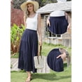 thumbnail image 2 of DARING DIVA Women's Summer Maxi Skirts Flowy Ruffle A-Line Skirt X-Small Dark Blue, 2 of 6