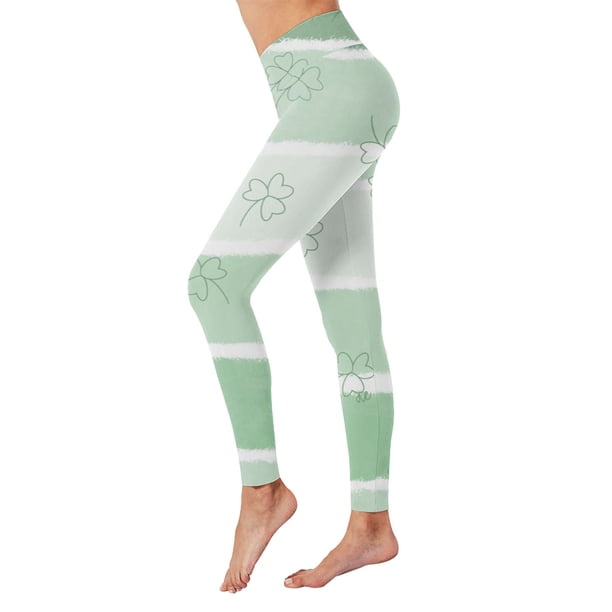 MKLEKYY Leggings push up para mujer con estampado del Día de San Patricio, pantalones de yoga de cintura alta para mujer, mallas de compresión para yoga, running, fitness, leggings de cintura alta.