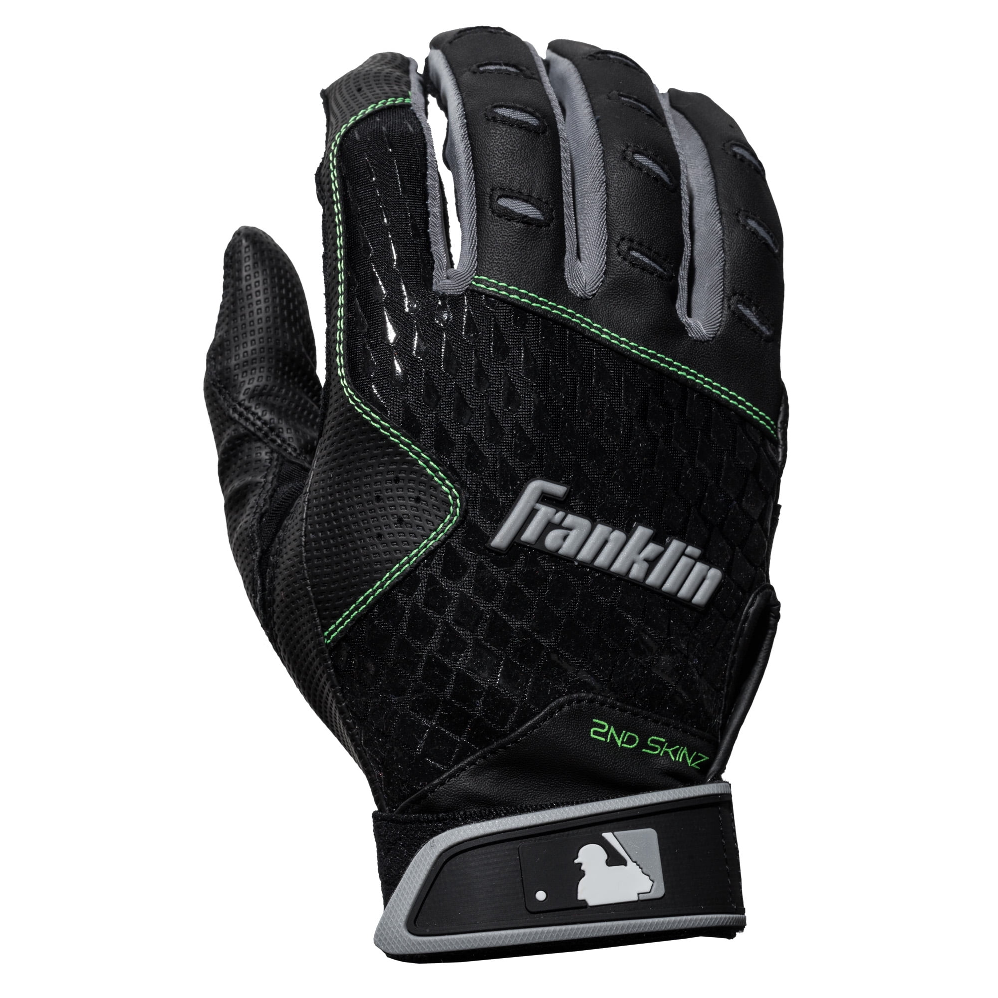 Franklin Sports Youth 2ndSkinz® Batting Gloves, Large Black