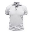 thumbnail image 4 of Blusa de Manga Corta de los Hombres Botones de Color Sólido Al Aire Libre Transpirable Cuello de Vuelta, Sudadera Suelta Casual para Diario, 4 of 9