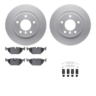 Dynamic Friction Company Rear Geospec Brake Rotors with 5000 Euro Ceramic Brake Pads includes Hardware 4612-31020