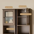 thumbnail image 6 of Aiho 67.1" Tall Bathroom Storage Tower, Freestanding Narrow Linen Cabinet with 2 Doors and Adjustable Shelves, Space Saver for Bathroom, Living Room, Dark Brown, 6 of 9