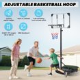 thumbnail image 2 of Naipo Panier de Basketball avec Panneau Arrière de 28 Po, Hauteur Réglable 5,08 Pi-7 Pi, Système de But de Basketball Portable avec Roues, Support de Basketball Intérieur Extérieur pour Adultes et Jeunes, 2 of 12