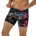 thumbnail image 3 of Picia Colorful Plant Turtle A Pattern Men's Athletic Long Leg Briefs , Performance Stretch Underwear，Moisture-Wicking, 3 of 7