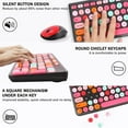 thumbnail image 4 of Wireless Keyboard and Mouse Combo, Retro Typewriter with Round Keycaps, 2.4GHz USB Cute for Computer, Desktop, Laptop Computer (-Colorful), 4 of 4