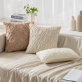 thumbnail image 6 of Wehilion 2pcs Throw Pillow Covers , Soft Plush Faux Wool Couch Pillow Covers Set of 2 Decorative Farmhouse Boho Throw Pillows for Sofa Living Room Bed, 6 of 12