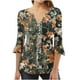 thumbnail image 2 of Fiudx Ropa de Mujer Camiseta Estampada a La Moda para Mujer, Blusa con Mangas 3/4, Camisetas Informales con Cuello En V, 2 of 5