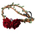 thumbnail image 1 of Floral Headpiece 1PC Hair Band For Photography And Performance With Elegant Rose Flower Design In Red Color And Classic Style, 1 of 2