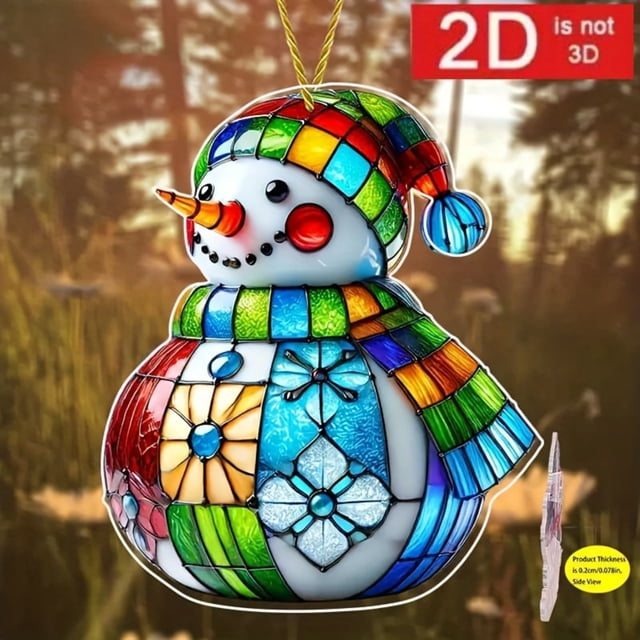 Expositor de acrílico para decoración de habitaciones y muñeco de nieve navideño, adorno colgante plano de acrílico para el hogar, ventana de vidrio, porche, alfombras de baño, alfombras de exterior,