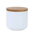 thumbnail image 1 of Recipiente de cerámica apilable para sal y pimienta con tapa de madera, caja de sal para encimera, decoración moderna de cocina de estilo rústico, 1 of 5