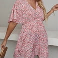 thumbnail image 4 of Robe Décontractée à Manches Courtes Col en V pour Femmes Robe Imprimée Ample Robe à Manches Courtes Col en V pour Enfants, 4 of 6