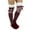 Wine, variant on ICHUANYI Fall Winter Trendy Women's Solid Cable Knit Thigh Extra Long Boot Socks Warm Stockings Leg Warmers