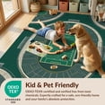 thumbnail image 4 of Design&I 6'x9' Washable Area Rug Arch Design With Athletic Ball Panel Symmetry Football Stadium Refined for Queen Size Bedroom, Under Bed, Sleek Flatweave Pet Friendly, 4 of 7