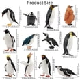 thumbnail image 2 of Set de 12 figuras de pingüinos Toymany, realistas, con cachorro de pingüino, 2 of 8