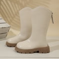 thumbnail image 2 of Gubotare Boots for Girls Combat Boots for Girls Lace Up Riding Boots Mid Calf Fashion Waterproof Non Slip Side Zipper Boot Fall Winter Spring Size 3.5 (White,Big Kids 3.5), 2 of 9