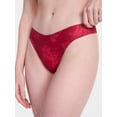 thumbnail image 4 of Joyspun Women's Silky Mesh Thong Panties, 3-Pair Set, Toile/Terracotta/Black Print, Size XL, 4 of 5
