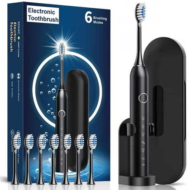 fheaev Toothbrush Toothbrush With 8 Brush Heads 6 Cleaning Modes Upgraded Toothbrush Longer Faster Chargin