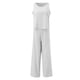 thumbnail image 5 of Conjunto de dos piezas de lino liso para mujer: chaleco sin mangas y pantalones de cintura alta y pierna ancha, bolsillos laterales, ropa informal de verano - Tallas S-XXXXL, 5 of 6