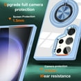 thumbnail image 4 of Allytech Crystal Clear Case for Samsung Galaxy S23 Ultra with 360° Rotatable Ring Holder Kickstand, [Compatible with MagSafe] Soft Bumper + Hard PC Hybrid Protective [Non-Yellowing] Case, Blue, 4 of 7