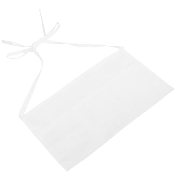 UPGRATOR Comfortable White Kitchen Waist Apron with Pocket Design for Server Use