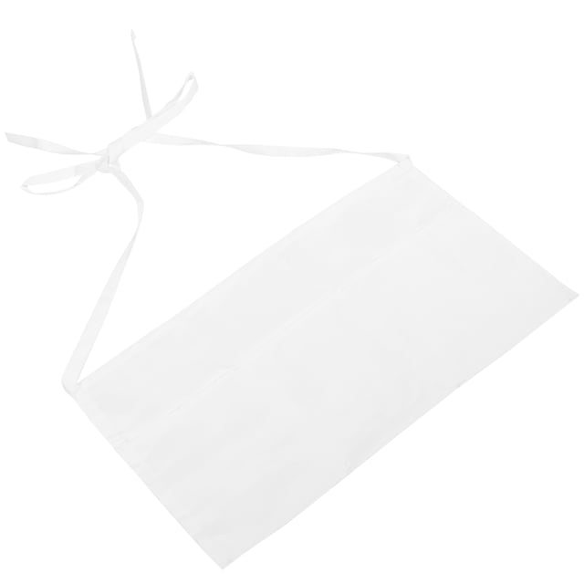 UPGRATOR Comfortable White Kitchen Waist Apron with Pocket Design for Server Use