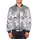 thumbnail image 1 of Chaqueta de béisbol holográfica INSPIRE CHIC para hombre, chaqueta bomber metálica con cremallera disco, plata M, 1 of 5