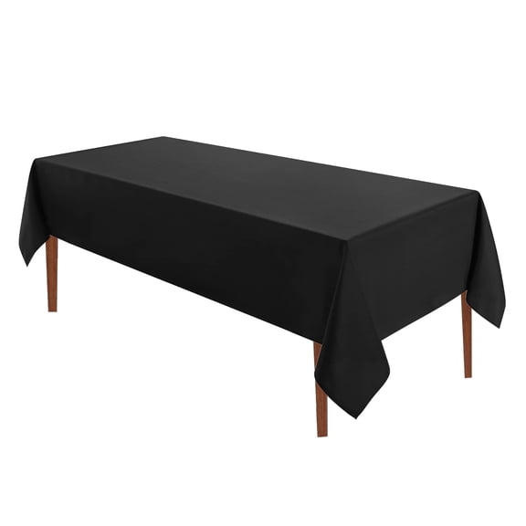 VidaFete Rectangle Tablecloth 60 x 84 inch Polyester Table Cloth 1 Pack, Resistant Wrinkle Dining Table Cover for Dinning Party (Black)