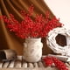 thumbnail image 3 of Bayas rojas artificiales con tallos, 6 tallos, bayas de acebo, flores falsas, fruta, Navidad, Festival de Primavera, jarrón con arreglo floral, 3 of 5