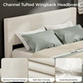 thumbnail image 4 of Full Size Bed Frame with Tufted Headboard, Upholstered Platform Bed Frame with 4 Storage Drawers and Wooden Slats Support, No Box Spring Needed, Beige, 4 of 8