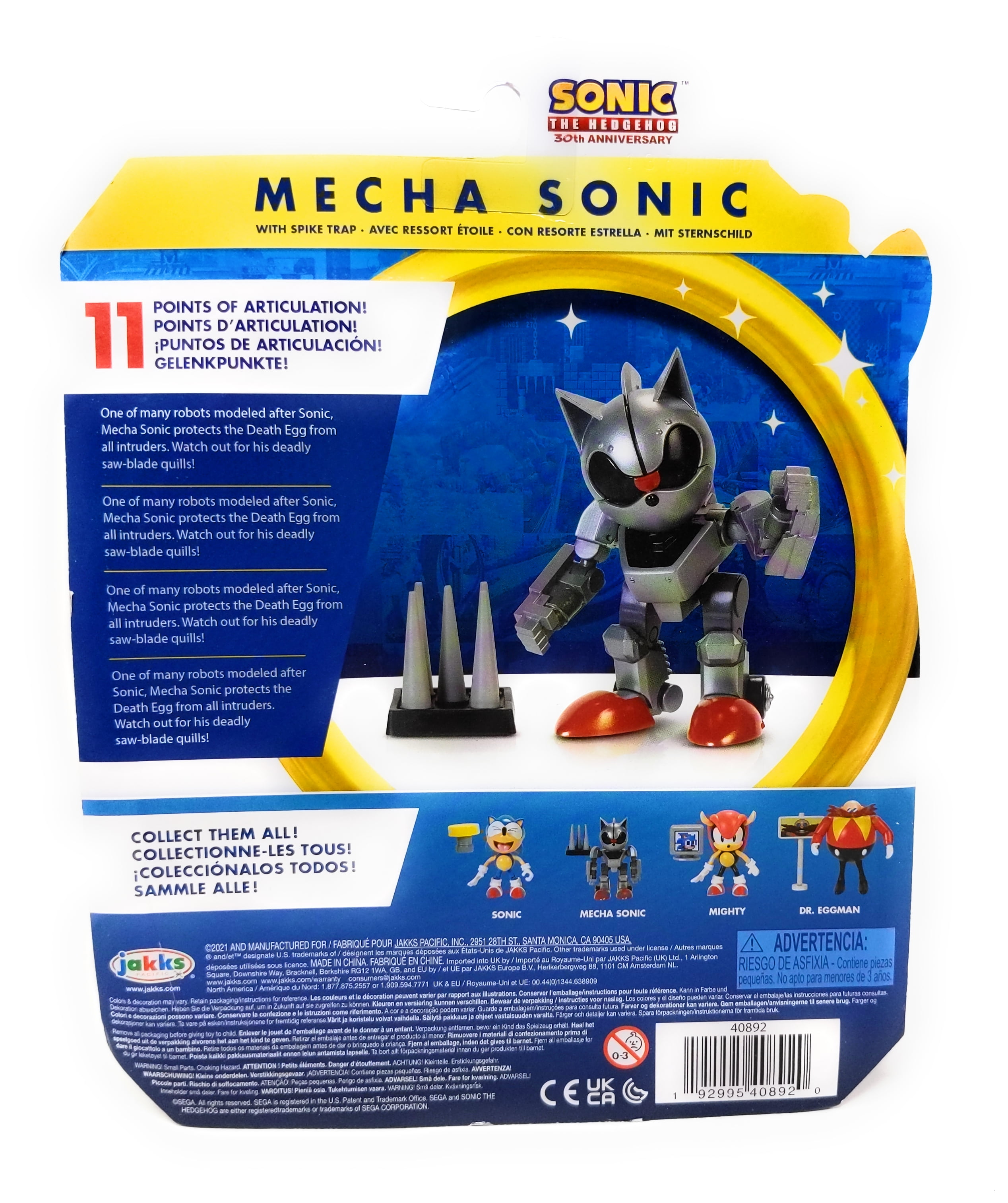 Mecha Sonic with Spike Trap 4 Inch Action Figure Sonic the