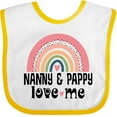 thumbnail image 3 of Inktastic Nanny and Pappy Love Me Grandchild Rainbow Girls Baby Bib, 3 of 4