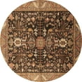 thumbnail image 1 of Ahgly Company Indoor Round Oriental Brown Industrial Area Rugs, 7' Round, 1 of 4
