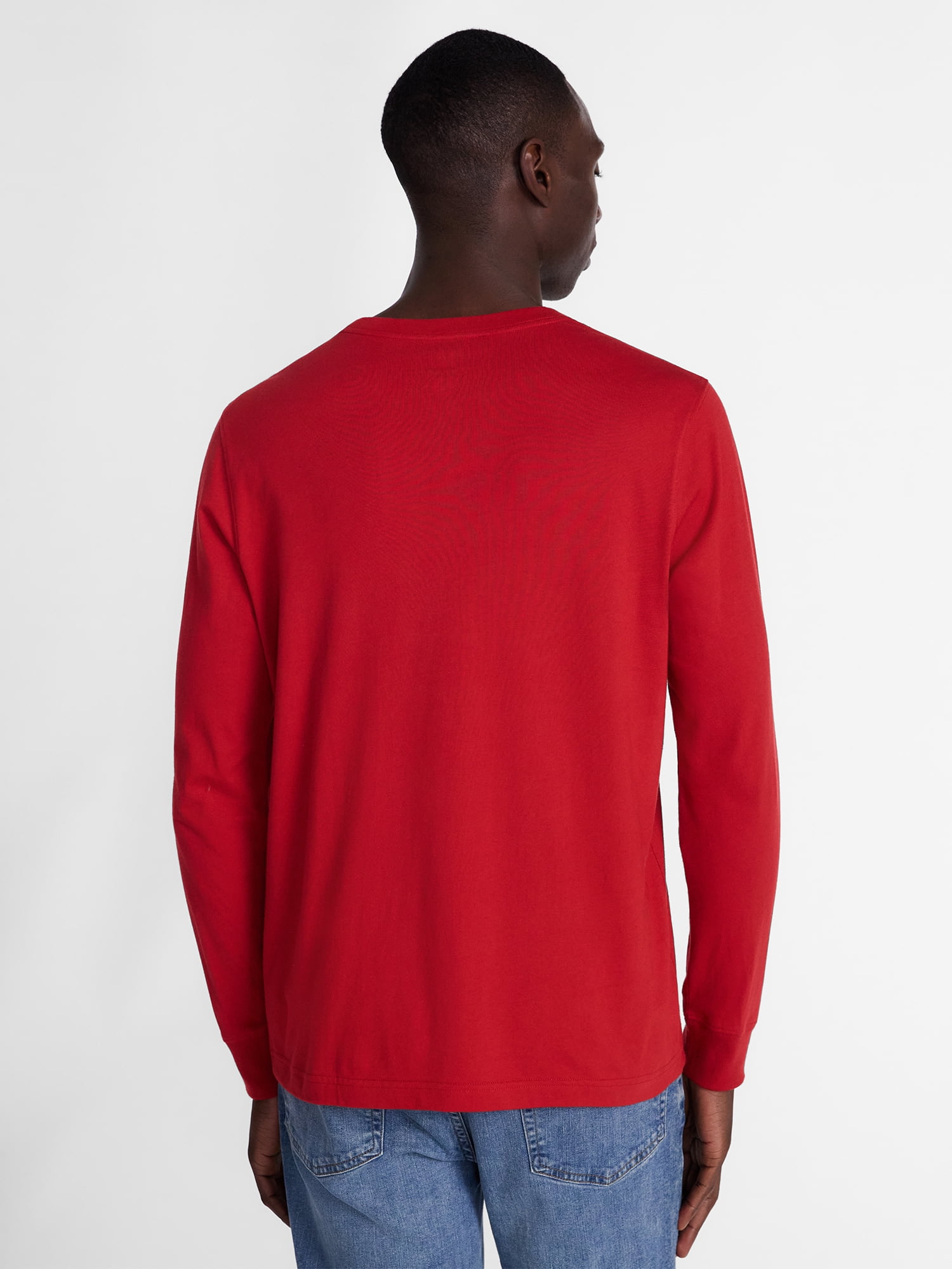 George Men's and Big Men's Cotton Crewneck Tee with Long Sleeves, Sizes XS-3XL, Big 2XB-6XB & Tall MT-4XLT