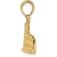 thumbnail image 2 of Solid 14K Yellow Gold Textured 2-D Coliseum Charm - 16.95mm, 2 of 6
