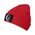 thumbnail image 2 of LNWH Knitted Acrylic Hat, Moon Astronaut Skull Pattern Winter Beanie Hat for Cold Weather, Red, 2 of 4