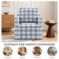 thumbnail image 5 of Bonzy Home 360° Swivel Accent Chair Set of 2, Modern Upholstered Armchair with Thick Cushion, Swivel Square Single Sofa Chair for Living Room Bedroom Study Balcony, Blue Plaid, 5 of 8