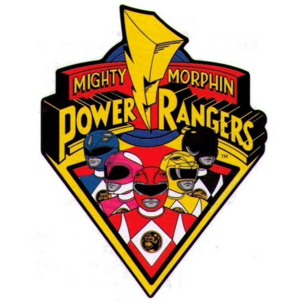 Mighty Morphin Power Rangers Logo & Characters Sticker 4" x 4.5